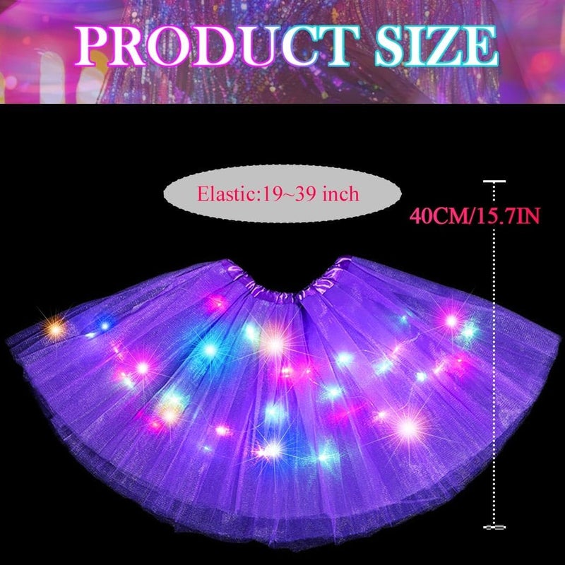 Nicute Light Up Tutu Led Layered Tulle Tutus Skirt for Women - Image 5